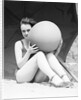 Woman in Bathing Suit Holding Beach Ball by Anonymous