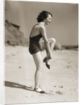 Woman Wearing Sandals at the Beach by Anonymous