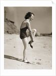 Woman Wearing Sandals at the Beach by Anonymous