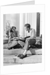 Students Studying On College Steps by Anonymous