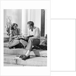 Students Studying On College Steps by Anonymous