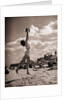 Young Woman Playing Ball On Beach by Anonymous
