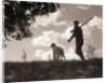 Hunter Walking with Bird Dog by Anonymous