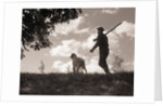 Hunter Walking with Bird Dog by Anonymous