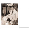 Man Being Shaved By Barber by Anonymous