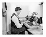 Tailor Working at Sewing Machine by Anonymous