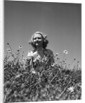 Woman in Wildflower Field by Anonymous