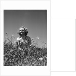 Woman in Wildflower Field by Anonymous