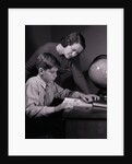 Mother Helping Son with Homework by Anonymous