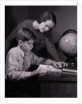 Mother Helping Son with Homework by Anonymous