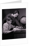 Mother Helping Son with Homework by Anonymous