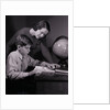 Mother Helping Son with Homework by Anonymous