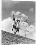 Twin Sisters Waving From Hilltop by Anonymous