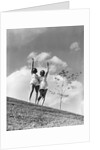 Twin Sisters Waving From Hilltop by Anonymous