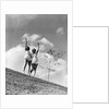 Twin Sisters Waving From Hilltop by Anonymous