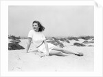 Young Woman Seated on the Beach by Anonymous