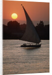 Sunset on the Nile with Boat by Anonymous