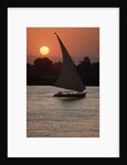 Sunset on the Nile with Boat by Anonymous