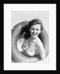 Woman with Head Through Inner Tube by Anonymous
