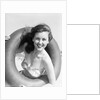 Woman with Head Through Inner Tube by Anonymous