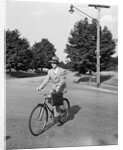 Business Man Riding Bicycle by Anonymous
