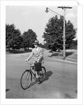 Business Man Riding Bicycle by Anonymous