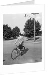 Business Man Riding Bicycle by Anonymous