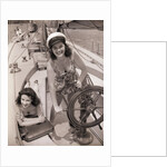 Women at the Helm of Sailboat by Anonymous