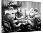 Bridge Players Seated at Table by Anonymous