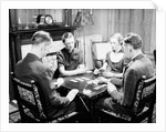 Bridge Players Seated at Table by Anonymous