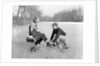Man Lacing a Woman's Ice Skate by Anonymous