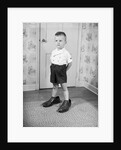 Boy Wearing Men's Shoes by Anonymous