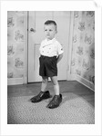 Boy Wearing Men's Shoes by Anonymous