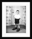 Boy Wearing Men's Shoes by Anonymous