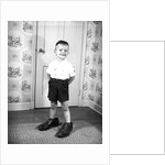Boy Wearing Men's Shoes by Anonymous