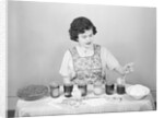 Woman Pulling Egg From Glass/Coloring by Anonymous