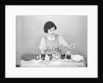 Woman Pulling Egg From Glass/Coloring by Anonymous