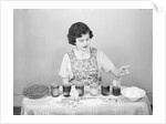 Woman Pulling Egg From Glass/Coloring by Anonymous
