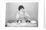 Woman Pulling Egg From Glass/Coloring by Anonymous