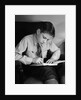 Seated Boy Doing Homework by Anonymous