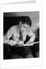Seated Boy Doing Homework by Anonymous
