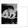Seated Boy Doing Homework by Anonymous