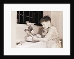 Boy Washing Dishes by Anonymous
