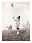 Girl Holding a Balloon by Anonymous