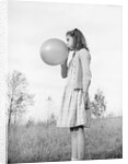 Girl Blowing a Balloon by Anonymous