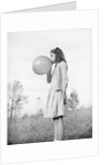 Girl Blowing a Balloon by Anonymous
