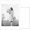 Girl Blowing a Balloon by Anonymous