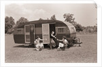 Women Gather Outside Trailer Home by Anonymous