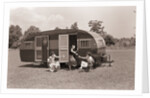 Women Gather Outside Trailer Home by Anonymous