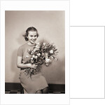 Seated Girl Holding Flowers by Anonymous